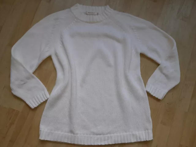 Wunderschöner Pullover von MARCO PECCI, Gr. XL, Weiß, Langarm, Baumwolle
