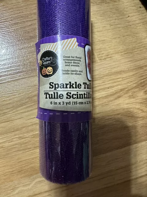 Tulle 5 Rolls Sparkle Tulle Purple 6 inches by 3 yards each Roll Total 15 Yrds