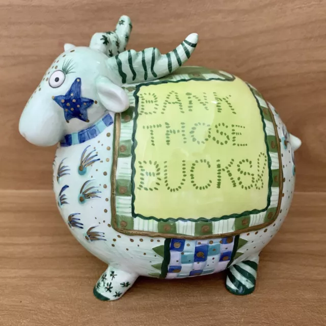 Fitz and Floyd Little Critters Coin Bank Goat Bank Those Bucks