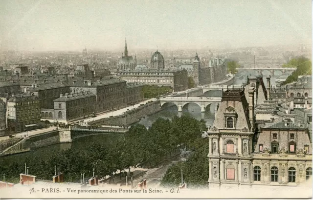 Postcard // Paris // Panoramic View Of The Bridges Over The Seine