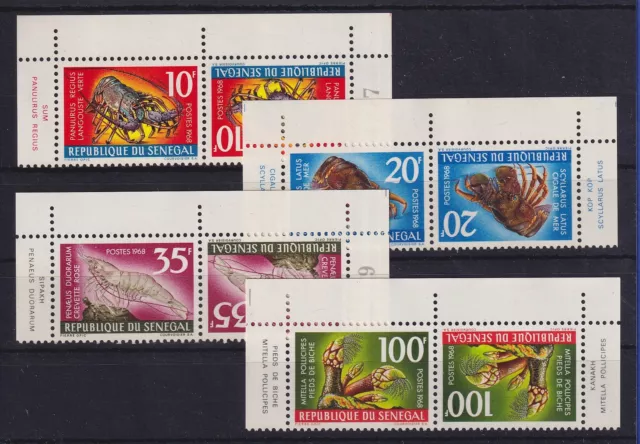 Senegal 1968 Krustentiere Mi.-Nr. 374-377 - 4 Paare postfrisch **