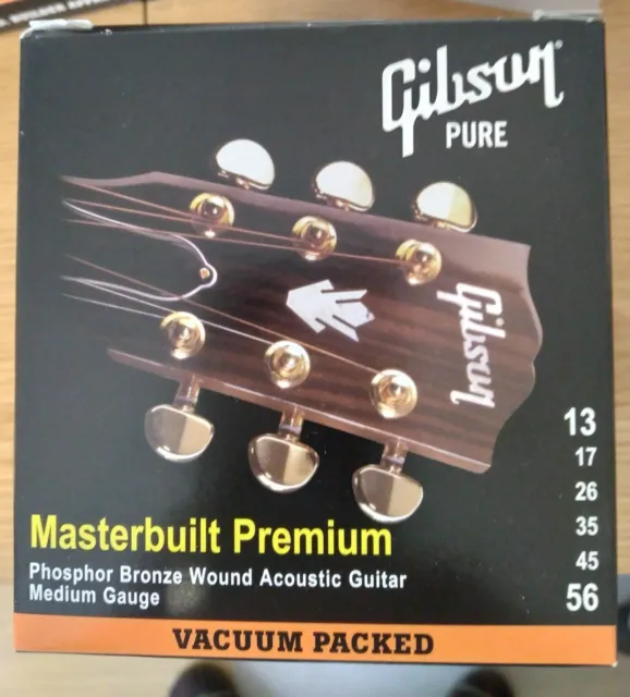6 juegos nuevos de cuerdas de guitarra acústica Gibson Masterbuilt Premiun 13-56