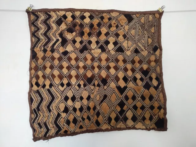 Antique Kuba Cloth Raffia Textile Traditional African Tribal Congo item893