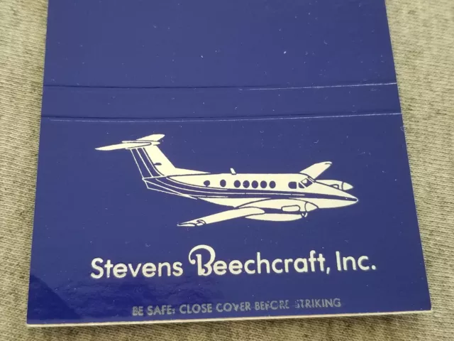 Vtg 3" Matchbook Cover Stevens Beechcraft Aircraft Sales Service Greenville SC