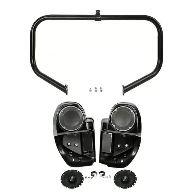 Lower Vented Fairing 6.5" Speakers Engine Guard Bar For Harley Road Glide 14-23