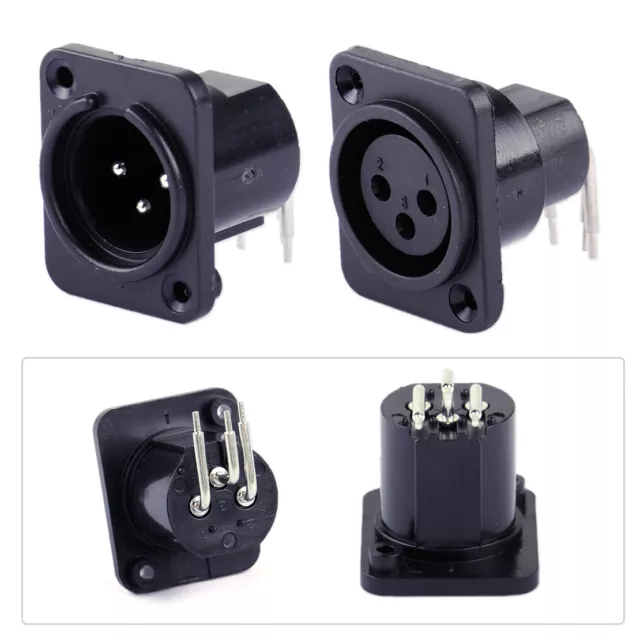 10pcs XLR 3 pin Male Female Jack Plug Panel Mount Chassis PCB Socket Connectors