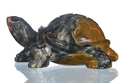 Mascota de jaspe natural del océano de 2,91" talla Reiki decoración regalo # BC87