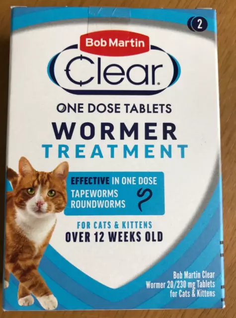 Bob Martin Clear Wormer Tablets for Cat & Kitten Wormer Treatment Over 12 weeks