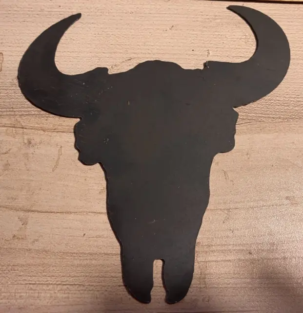 Cow Bull Steer Skull Steel Plate Cut Out Metal Art Decoration Western Texas