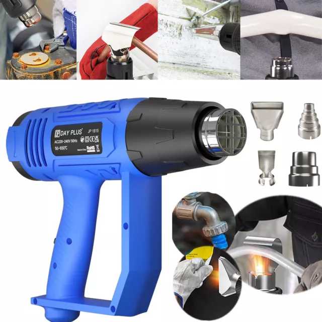 Hot Air Heat Gun 2000W Wall Paper Paint Stripper Power Tools 4 Nozzles 220-240V