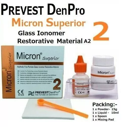 Micron Permanent Dental Cement White Teeth Tooth Filling Kit LOOSE CAPS Prevest