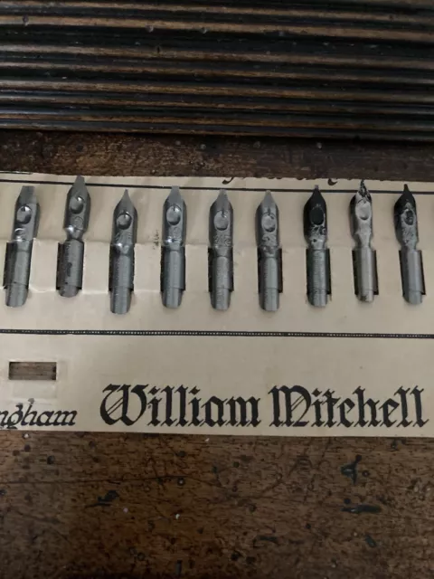 William Mitchell, Birmingham - Round Hand Pens nibs on card 3