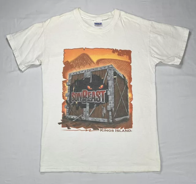 VINTAGE KINGS ISLAND Sz S Son Of Beast Roller Coaster Graphic T-Shirt ...