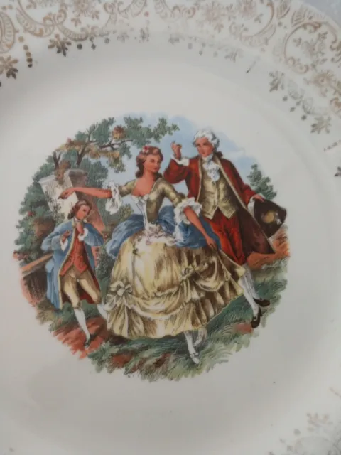Sebring Pottery Plate George Martha Washington Dancing Set of 2 Chantilly 2
