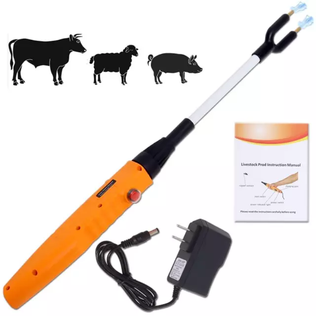Cattle Prod Electric Livestock Prod 26Inch (66Cm), Upgrade Rechargeable Safety A