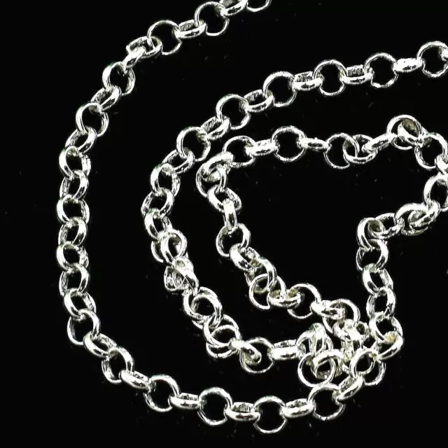 925 Sterling Silver Chains Rolo Bracelet Necklace Belcher 4mm 7 inch 16 18 20 22