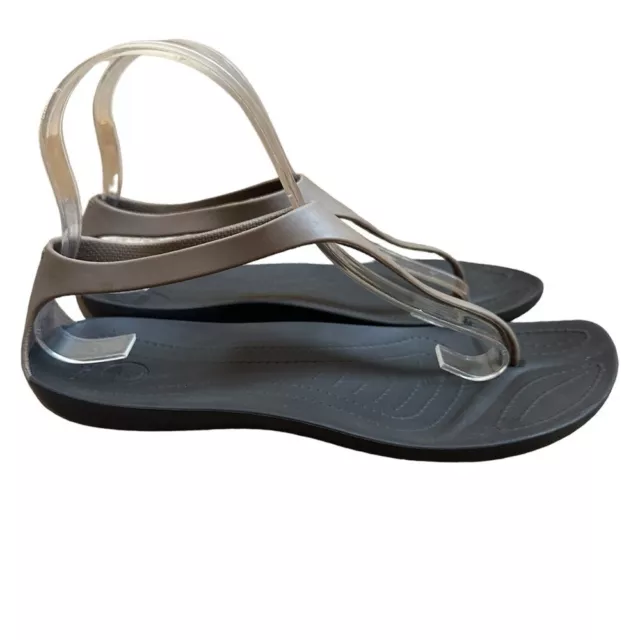 Crocs Women's Serena Sexi Flip Flop Sandal Size 8 Slingback Thong Brown