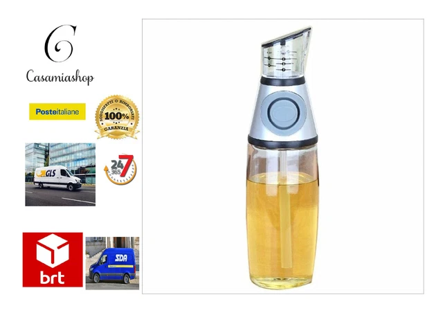 GUSTO CASA - Set Olio e Aceto in Vetro con Dosatore in Acciaio Inox 35 – On Line Happy Casa Store