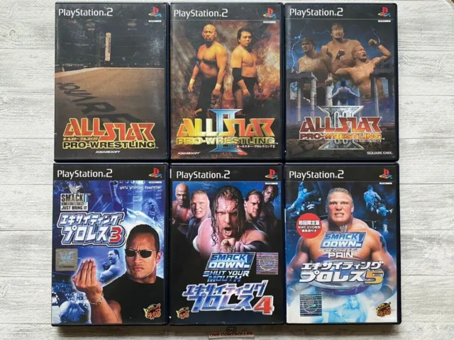 SONY PS2 All Star Pro Wrestling 1 2 3 & Exciting wrestling 3 4 5 set from Japan