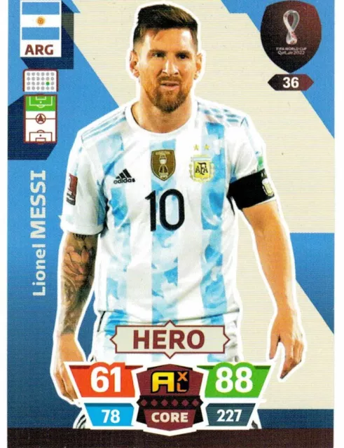 Panini Adrenalyn Xl Fifa World Cup Qatar 2022 Card N. 36 Messi (Hero) Argentina