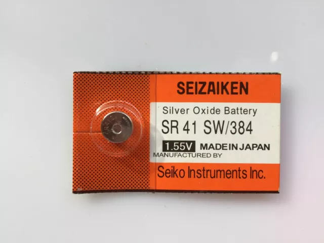 1x Seizaiken SR41SW 384 Silver Oxide Watch Battery made in Japan By Seiko
