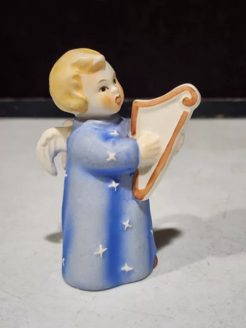 Goebel Hummel Angel with a Harp 47-100-10 Blue Dress