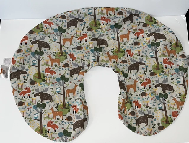 Boppy Nursing Pillow Cover Case Forest Animal Zip-up U-Shape Fox Moose Hedgehog