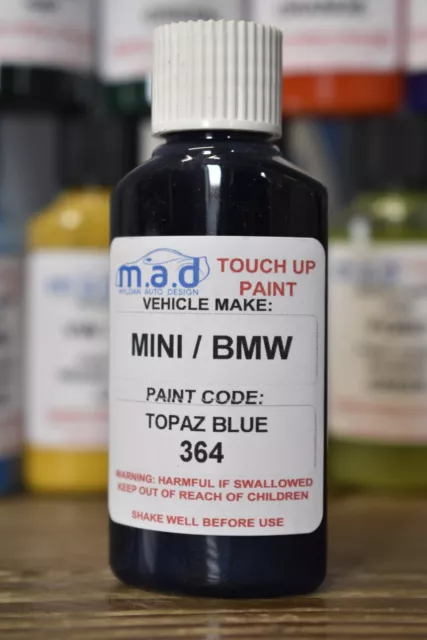 Touch Up Kit pour Mini / BMW TOPAZ Bleu 364 Métallique Peinture 30ML 1 3 5 7 8