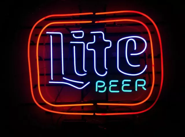 Miller Lite Beer Neon Sign Light 19x15 Lamp Beer Bar Store Shop Pub Wall Decor