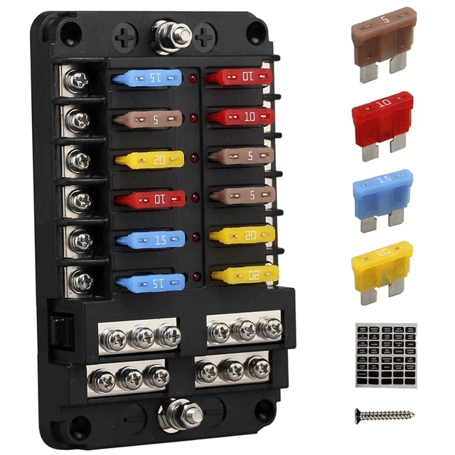 Bloc Porte-fusible 4 Voies - 200A Max - Pour Dual Battery Et Camping-car - Protection électrique