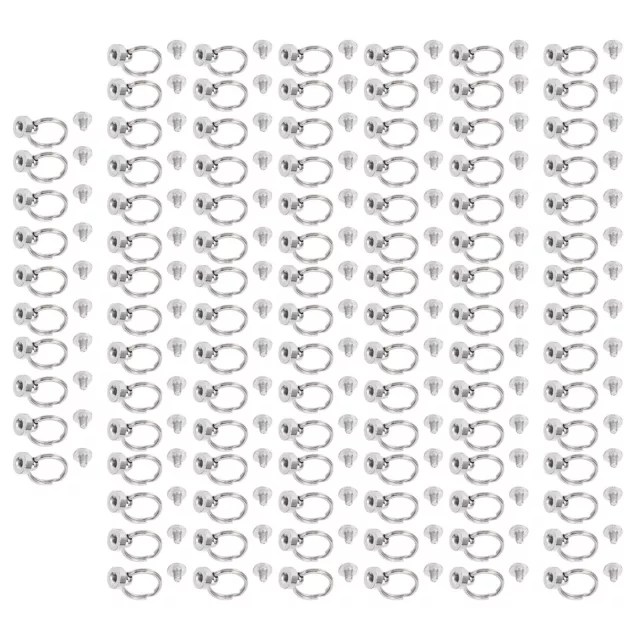 100set Round Head Rivet Silver Double Circle Pull Rings Copper DIY Burr Free Sc♪