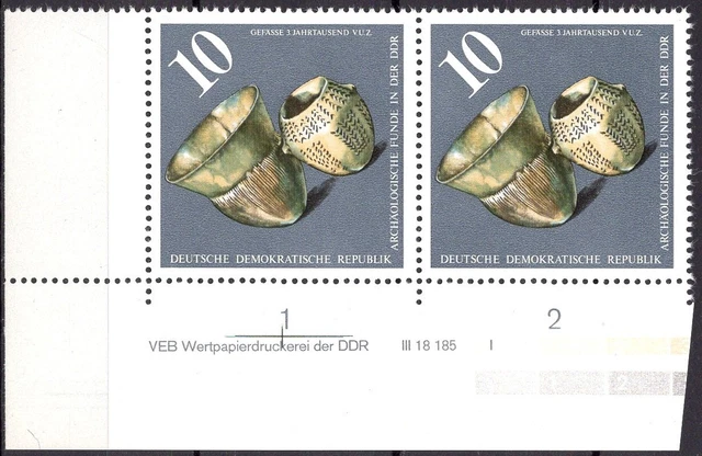 DDR 1976 Mi.Nr. 2182 ** postfrisch Eckrand mit DV Druckvermerk FN 1