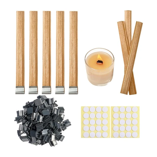 Meche Bougie Bois,Mèches en Bois pour Bougies,Mèche de Bougie,Mèches de