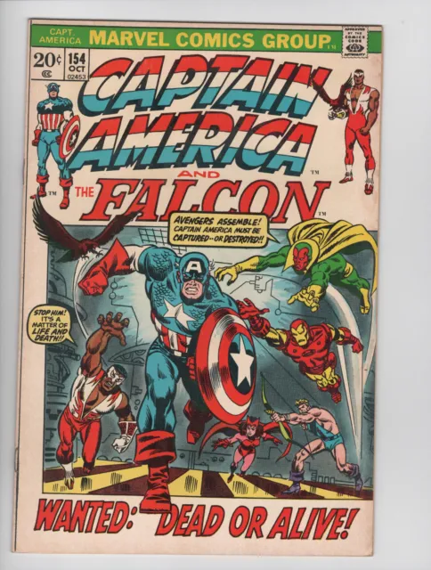 Captain America #154 1st Appearance of Jack Monroe Marvel Comics FN/VF to VF-