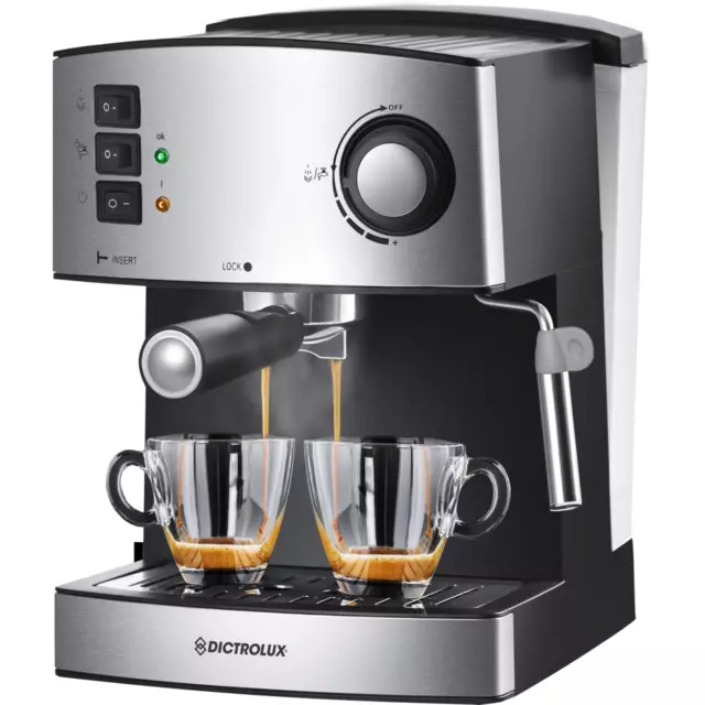 Machine De Café espresso Moulu en Poudre Cappuccino 1 Ou 2 Tasses 850W 15bar