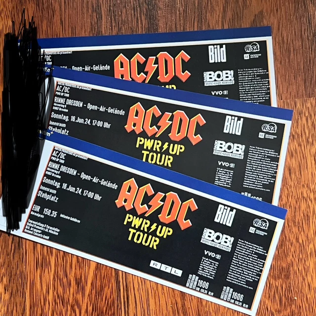AC/DC PWR UP Tour Stehplatz Dresden 3x EUR 492,00 - PicClick DE