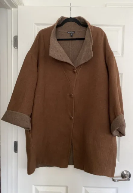 Eileen Fisher Baby Alpaca & Wool Blend Double Face Coat Sz. XL