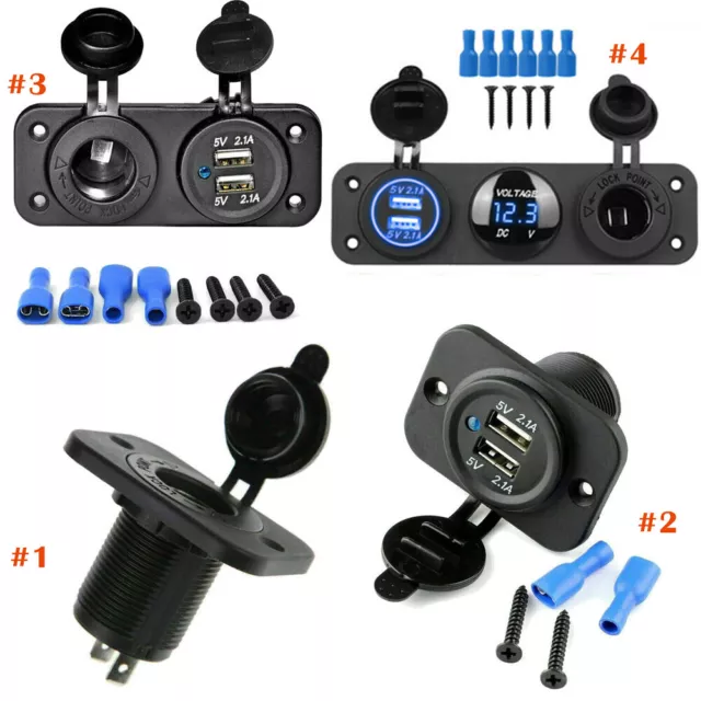 Dual USB Port Car Cigarette Lighter Socket 12V Charger Power Adapter Outlet 2.1A