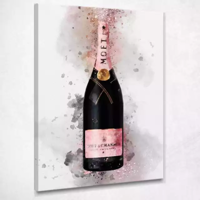 Moet Et Chandon Painting Champagne Pink Shades Druck auf Leinwand CHM4