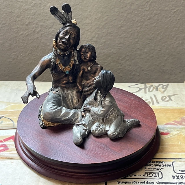 Legends Bronze Indian Native Sculpture The Story Teller 604/950 1990