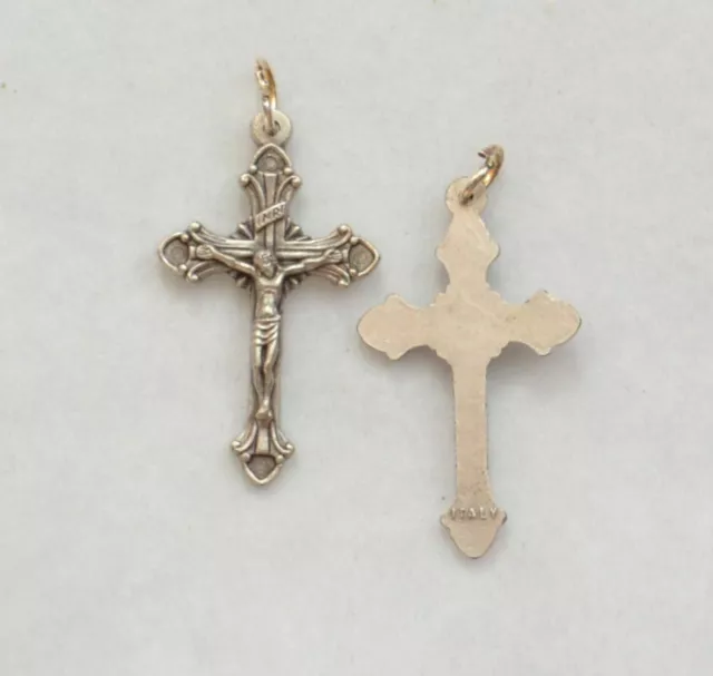 Crucifix, 30mm, Silver Tone Metal Pendant, Quality Made in Italy