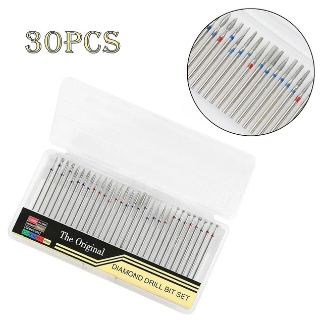 US 30* Set punte trapano unghie diamantate per accessori bava rotante elettrica manicure