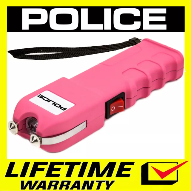 POLICE Stun Gun 928 700 BV Heavy Duty Rechargeable LED Flashlight Pink