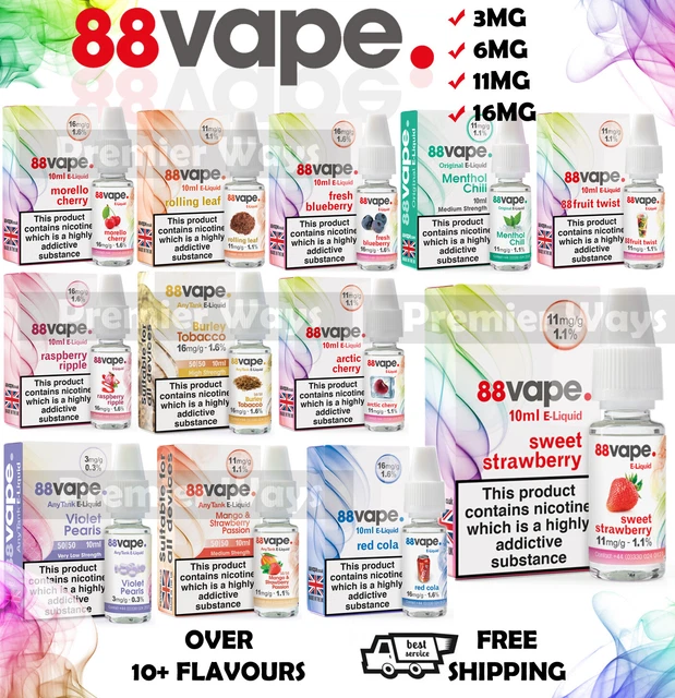 88 Vape Juice 88Fusion Eliquid Just £1.20