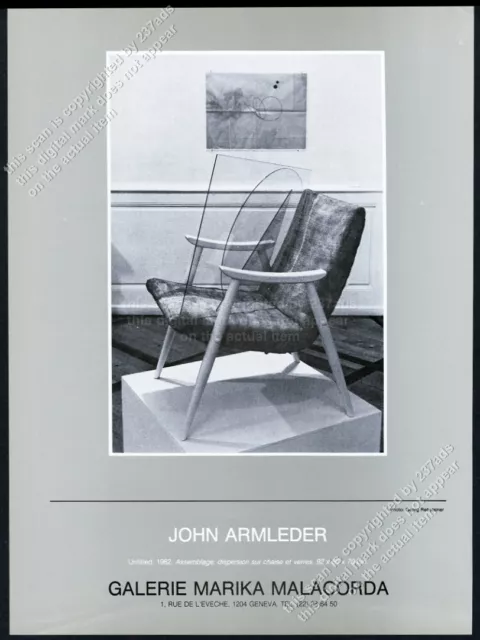 1983 John Armleder assemblage photo Geneva gallery vintage print ad