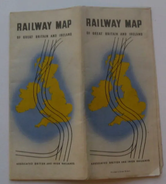 Railway Map Of Great Brittan & Ireland  40's