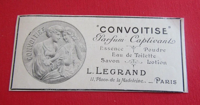Advertising Pub Vintage Publicite Ancienne Advert 27.2 Convoitise Parfum Legrand