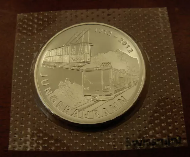 Switzerland 2012 Silver 20 Francs Jungfraubahn Original Mint Sealed BU
