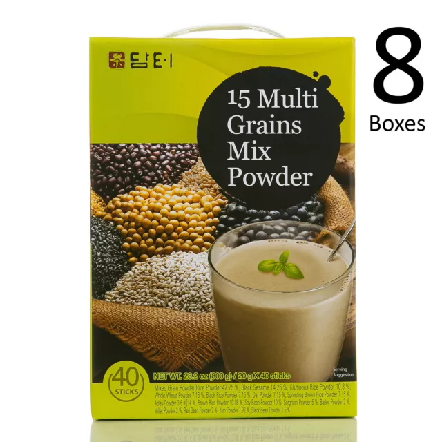 Damtuh 15 Multi Grains Mixed Powder 20g, 40 Sticks x 8 Boxes, Powder Tea