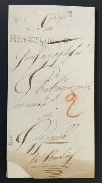 Vorphilatelie Altdeutschland, Baden, 1828, Stempel „R1 Ettlingen“ (schwarz)